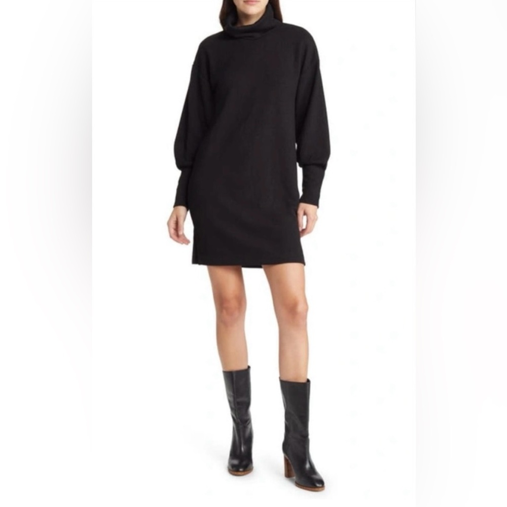 Treasure & Bond Nordstrom Black Long Sleeve Turtleneck Midi Dress
